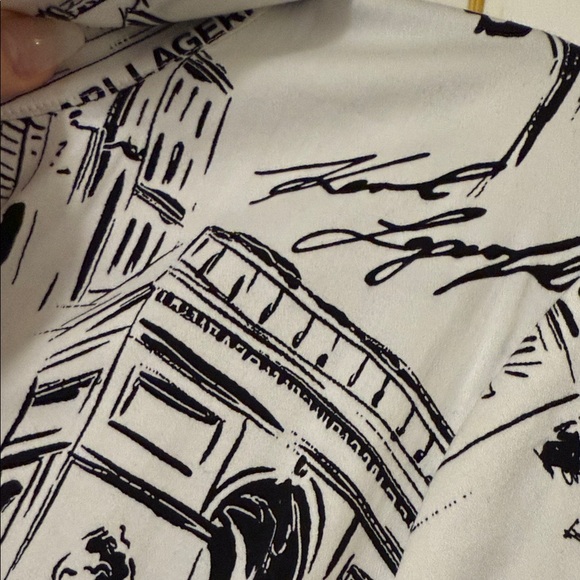 Karl Lagerfeld Monochrome Architectural Print Dress - Picture 5 of 6